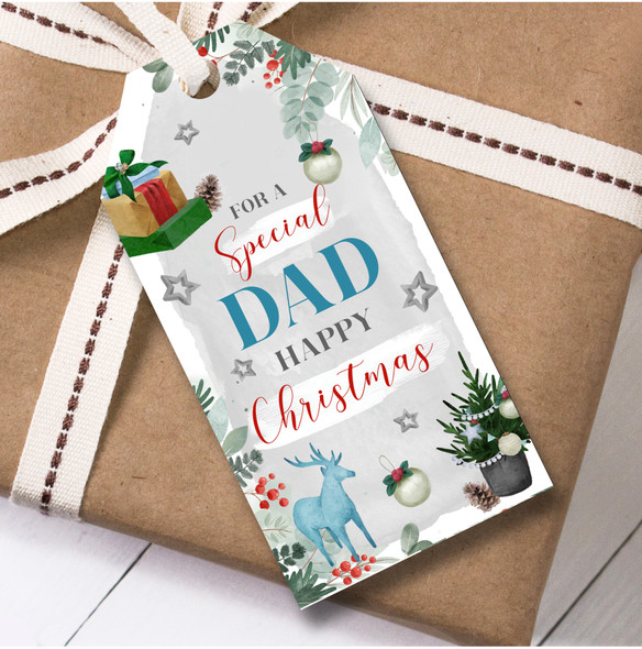 Christmas 12 Large Gift Tags For Dad Deer Gift Tree Christmas