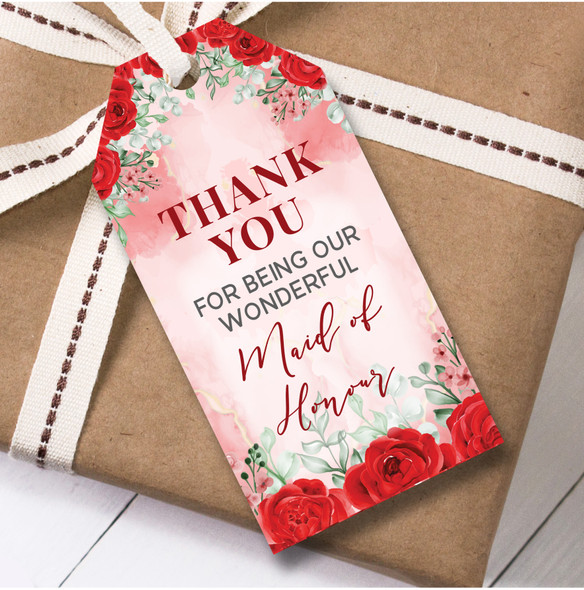 Thank You Wedding Day 12 Gift Tags Maid of Honour Thank You Wedding Favour