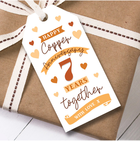 Anniversary 12 Gift Tags 7 Years Copper 7th Wedding Anniversary Together