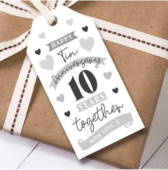 Anniversary 12 Gift Tags 10 Years Tin 10th Wedding Anniversary Together