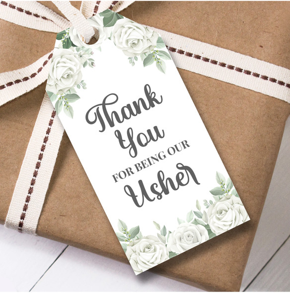 Wedding Day 12 Large Gift Tags Usher White Flowers Wedding Day