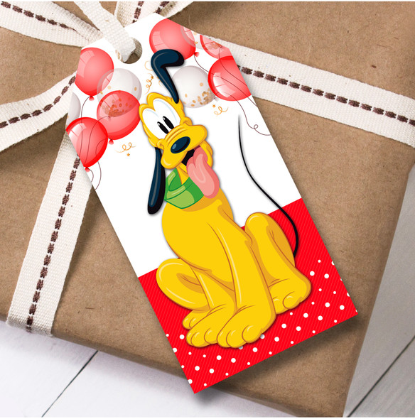 Birthday 12 Large Gift Tags Pluto Mickey Mouse Kids Birthday