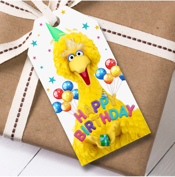 Birthday 12 Large Gift Tags Sesame Street Kids Birthday Design 1