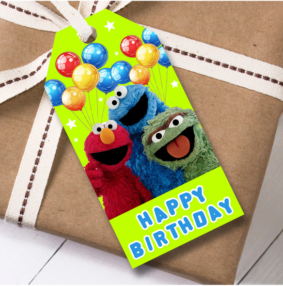 Birthday 12 Large Gift Tags Sesame Street Kids Birthday Design 5
