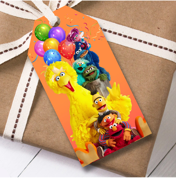 Birthday 12 Large Gift Tags Sesame Street Kids Birthday Design 7