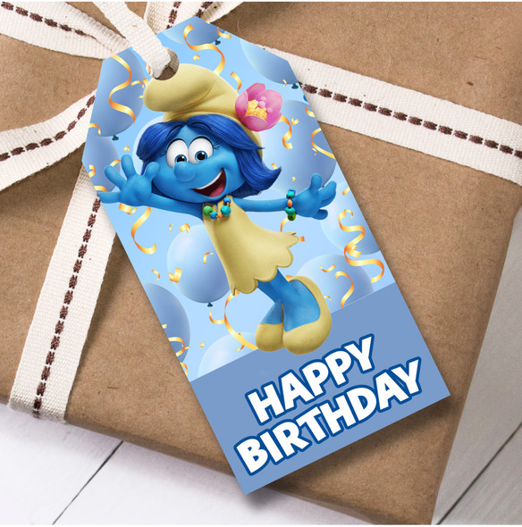 Birthday 12 Large Gift Tags Smurfs Kids Birthday Design 12