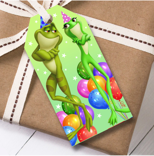 Birthday 12 Large Gift Tags The Princess and the Frog Girls Kids Birthday