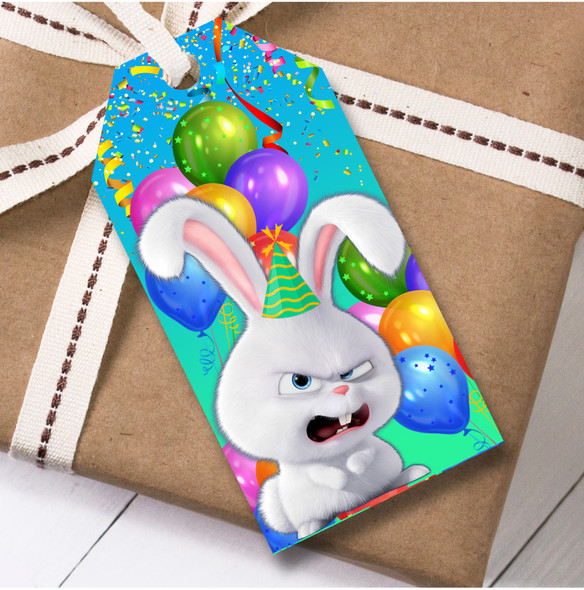 Birthday 12 Large Gift Tags The Secret Life of Pets Kids Birthday Design 2