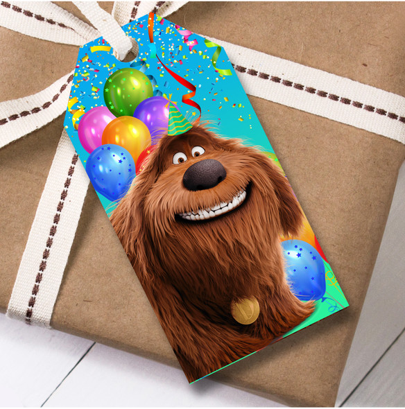 Birthday 12 Large Gift Tags The Secret Life of Pets Kids Birthday Design 4