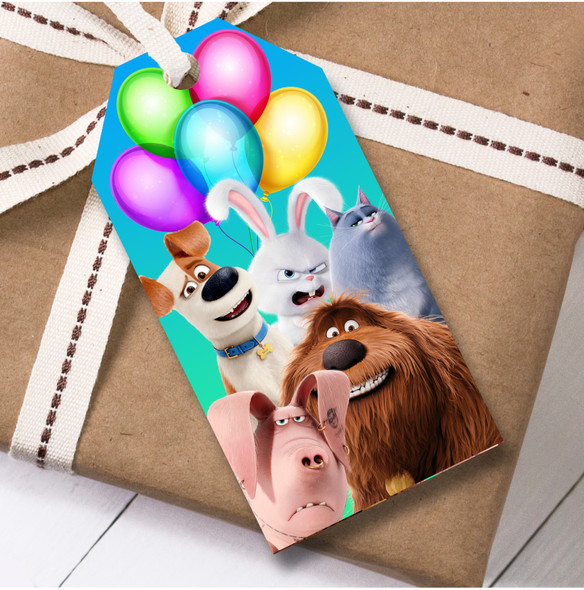 Birthday 12 Large Gift Tags The Secret Life of Pets Kids Birthday Design 6
