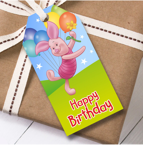 Birthday 12 Large Gift Tags Winnie-the-Pooh Kids Birthday Design 1