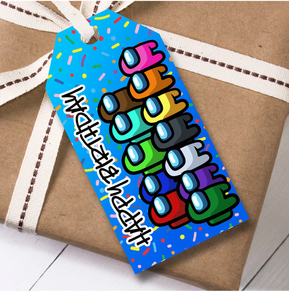 Birthday 12 Large Gift Tags Among Us Kids Birthday