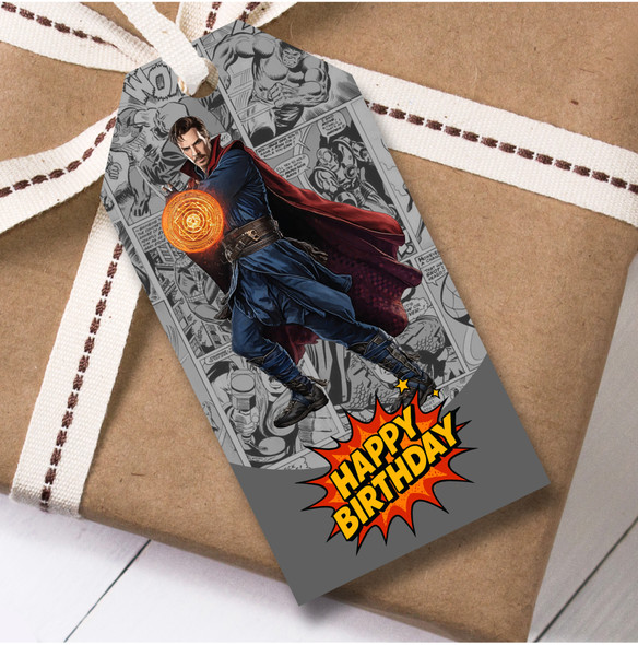 Birthday 12 Large Gift Tags Avengers Dr Strange Boys Kids Birthday