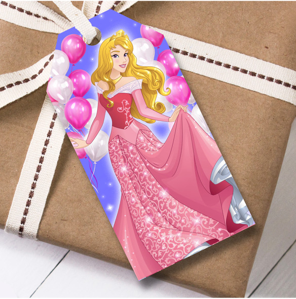 Birthday 12 Large Gift Tags Disney Princes Aurora Girls Kids Birthday