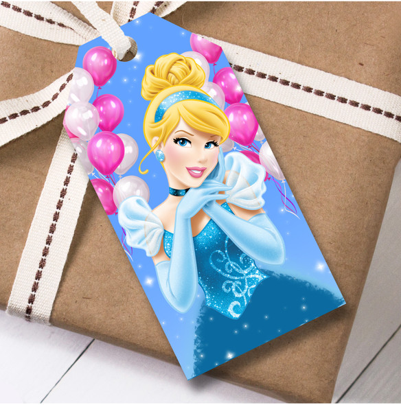 Birthday 12 Large Gift Tags Disney Princes Cinderella Girls Kids Birthday