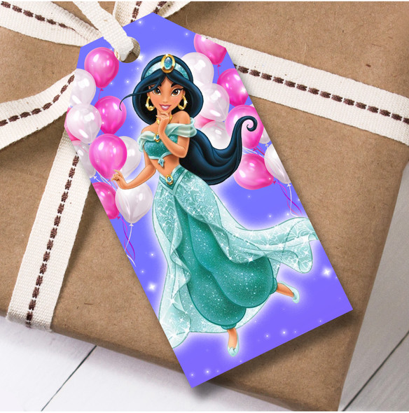 Birthday 12 Large Gift Tags Disney Princes Jasmine Girls Kids Birthday