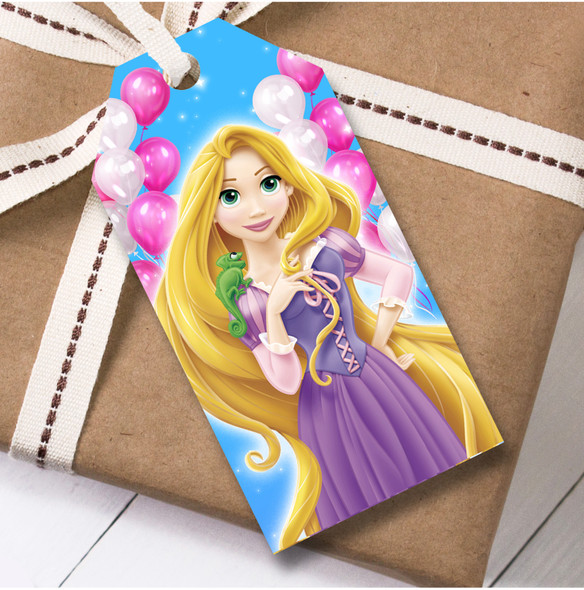 Birthday 12 Large Gift Tags Disney Princes Rapunzel Girls Kids Birthday