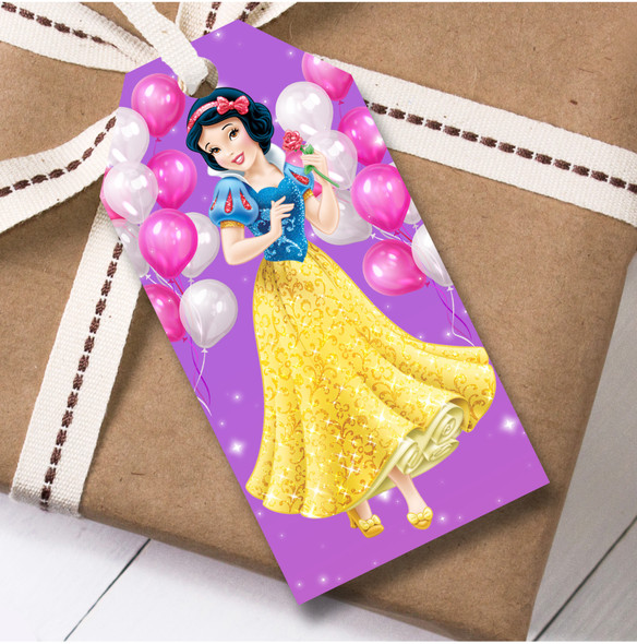 Birthday 12 Large Gift Tags Disney Princes Snow White Girls Kids Birthday
