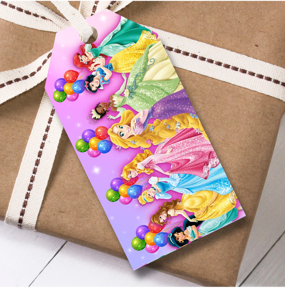 Birthday 12 Large Gift Tags Disney Princess Girls Kids Birthday