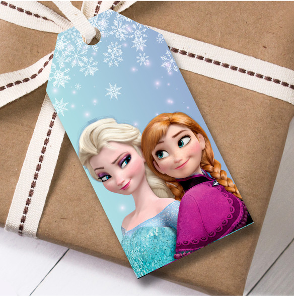 Birthday 12 Large Gift Tags Birthday Disney Frozen Anna & Elsa Girls Kids