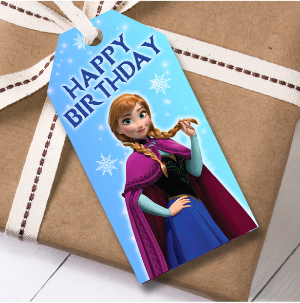 Birthday 12 Large Gift Tags Disney Frozen Anna Girls Kids Birthday