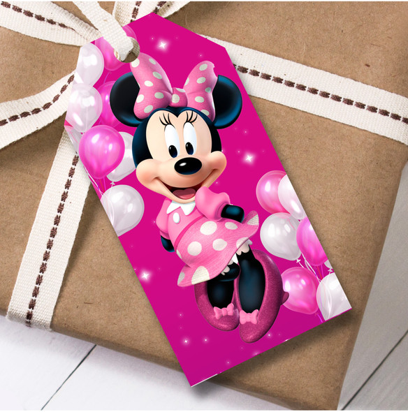 Birthday 12 Large Gift Tags Disney Minnie Mouse Girls Kids Birthday