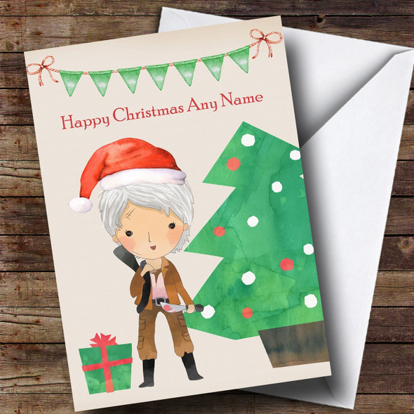 Watercolour Carol The Walking Dead Personalised Christmas Card