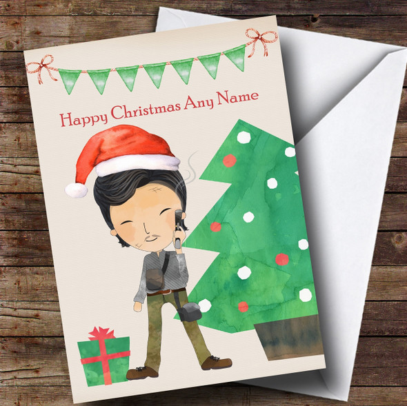 Watercolour Glenn The Walking Dead Personalised Christmas Card