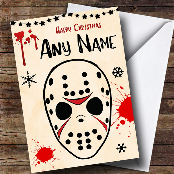 Jason Voorhees Friday 13Th Scary Personalised Christmas Card