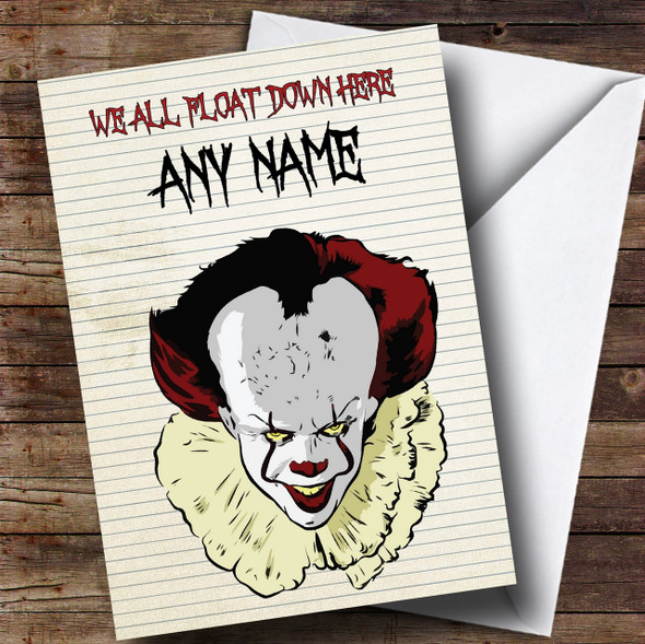 Pennywise Clown It Float Personalised Christmas Card