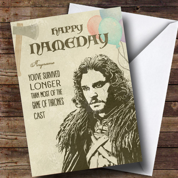 Got Jon Snow Name Day Game Of Thrones Birthday Personalised Card