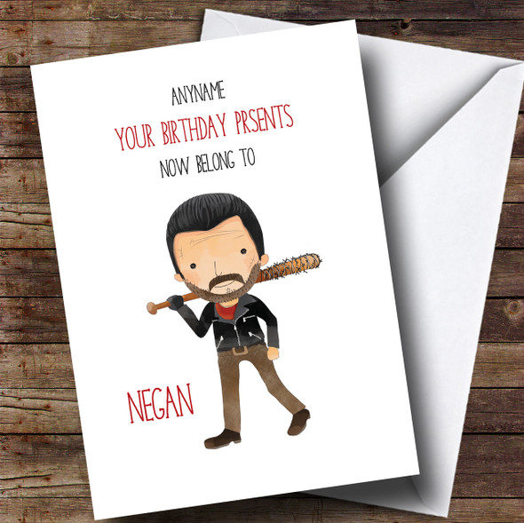 The Walking Dead Negan Presents Birthday Personalised Card
