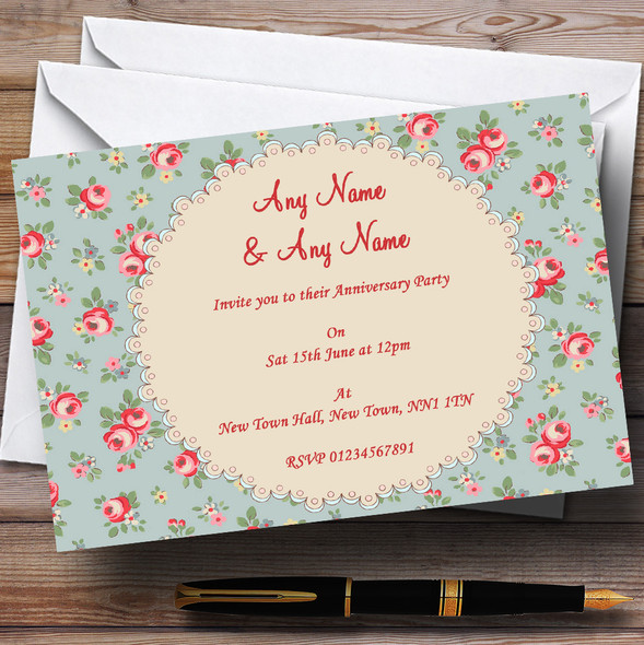 Floral  Inspired Wedding Anniversary Party Personalised Invitations