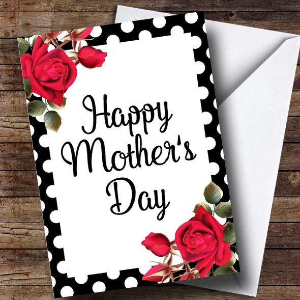 Polka Dot Flowers Personalised Mother's Day Card