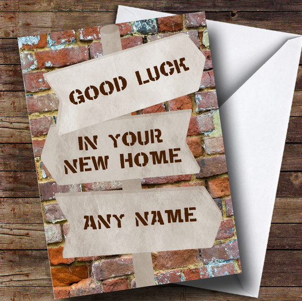 Brick & Signpost New Home Personalised Card