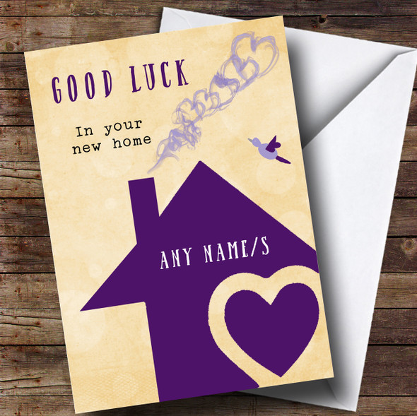 Purple House New Home Personalised Card