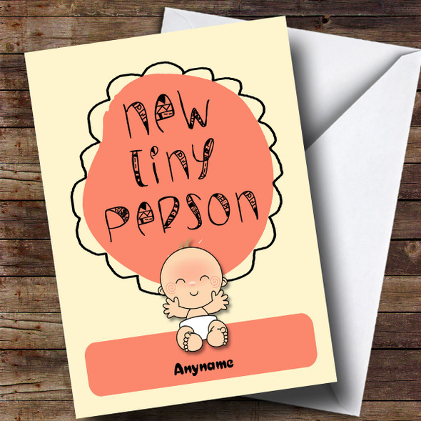 Personalised New Tiny Person Light New Baby Card