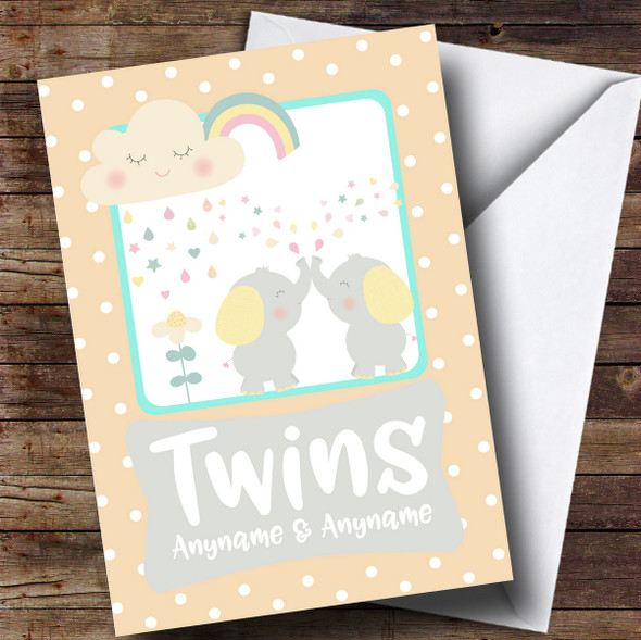 Personalised Twins New Baby Card