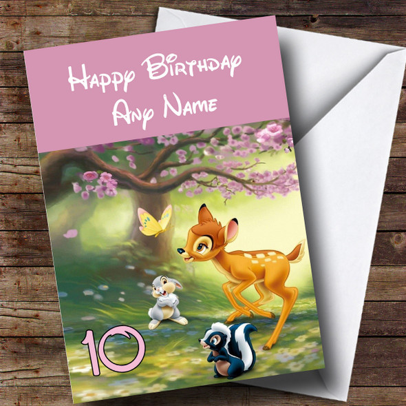 Personalised Disney Bambi & Butterfly Children's Birthday Card