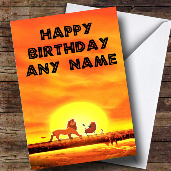 Personalised Orange The Lion King Children's Birthday Card