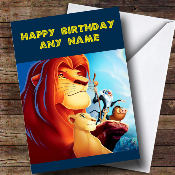 Personalised Blue The Lion King Children's Birthday Card