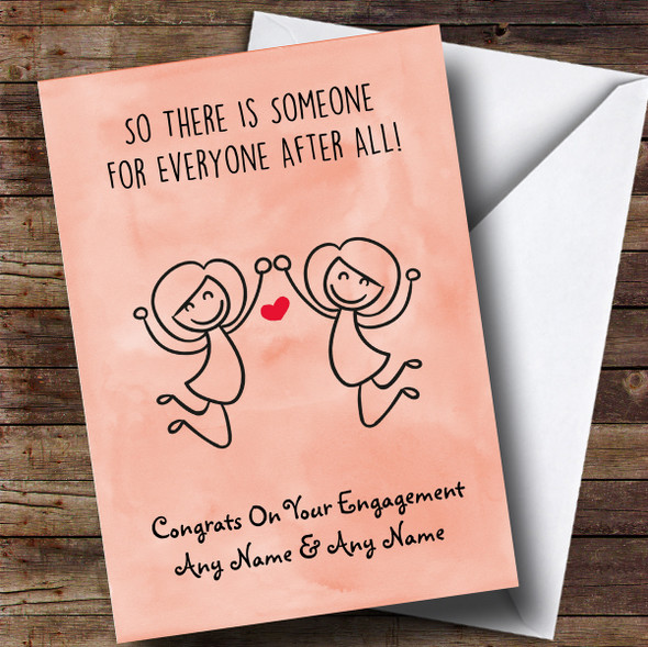 Personalised Funny Someone For Everyone Gay Lesbian Engagement Card