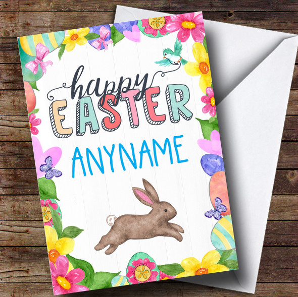 Personalised Spring Rabbit Easter Card