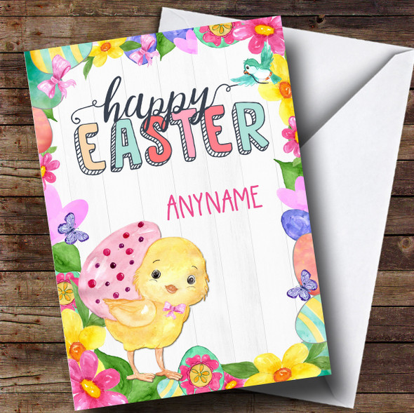 Personalised Spring Chick Easter Card