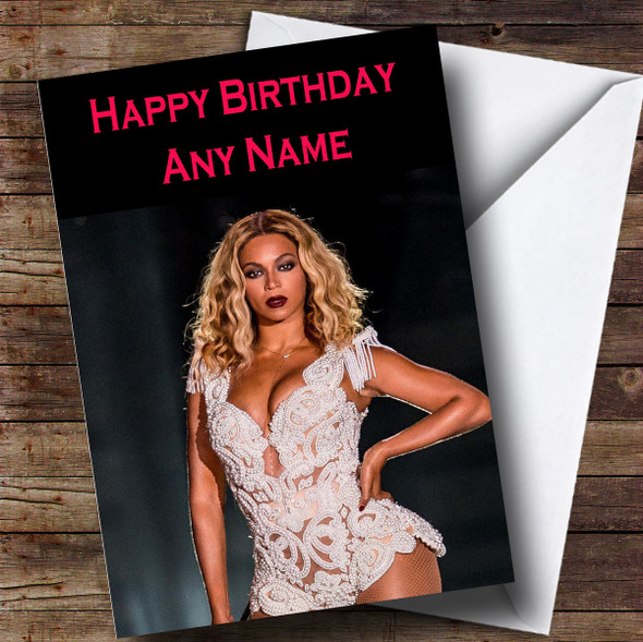 Personalised Beyonc?® Pink Celebrity Birthday Card