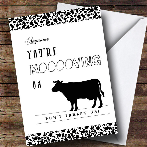 Personalised Silly Funny Moving On Cow Bon Voyage Travel Card