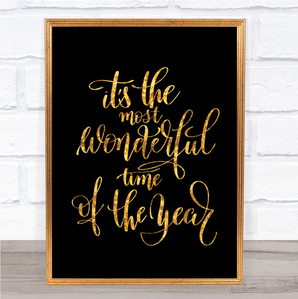 Its The Most Wonderful Time Of Year Quote Print Poster Word Art Picture