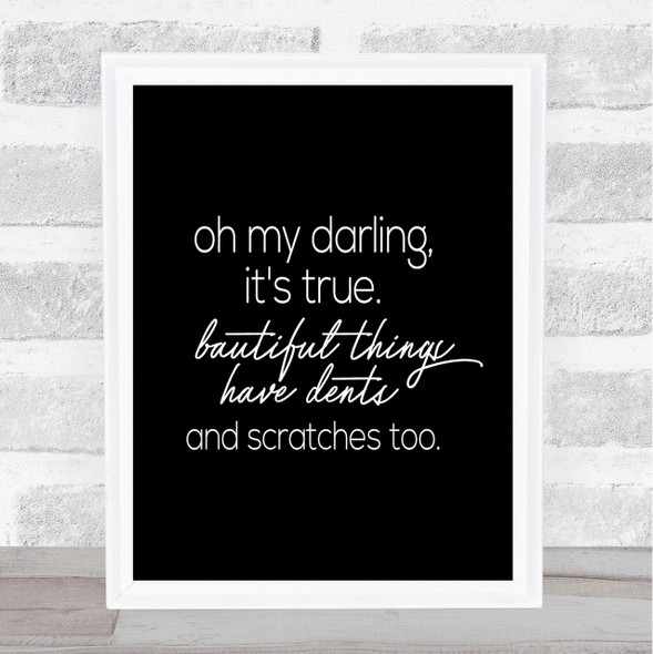 Oh My Darling Quote Print Black & White