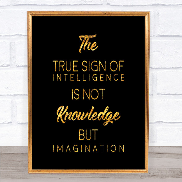 True Sign Quote Print Black & Gold Wall Art Picture