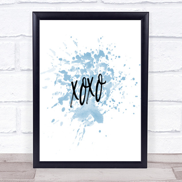 Xoxo Inspirational Quote Print Blue Watercolour Poster